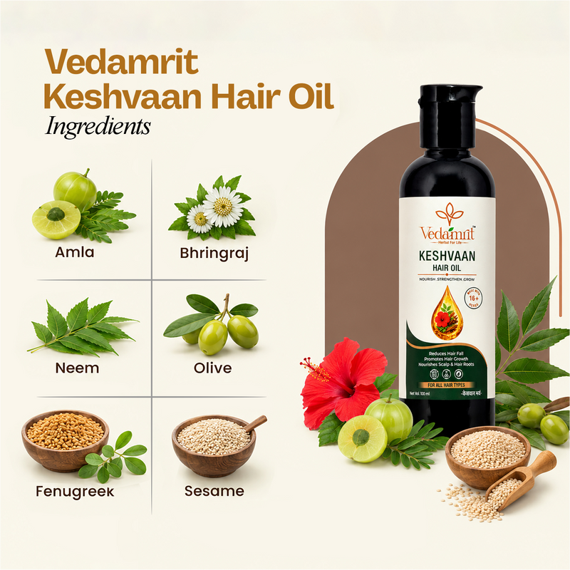 Vedamrit herbal 16+ Herbs Hair Oil for Hair Growth and Hair Fall Control